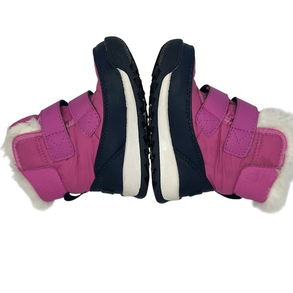 Sorel Pink Winter Snow Boots Fur Trim Waterproof Baby Girl Size 6 Toddler - Picture 6 of 9